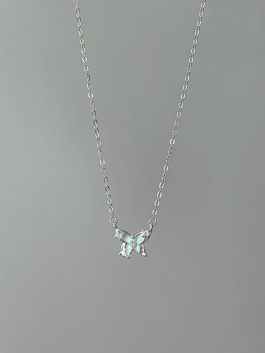 LolaWhite "Variations of Light Wings" Solid S999 Pure Silver Butterfly Collarbone Necklace - Ethereal & Unique