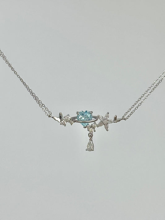 LolaWhite "Cloud Puff" Solid S925 Sterling Silver Bracelet – Butterfly, Blue Heart & Star Trail – Elegant & Whimsical